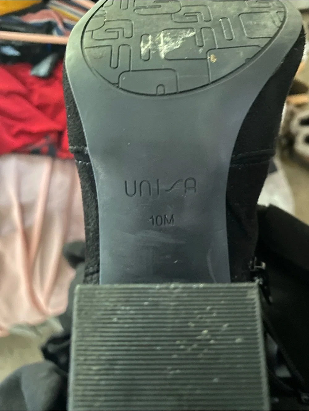 Unisa Black Suede Over-The-Knee Block Heel Boots